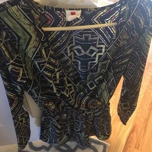 Long sleeve shorts romper